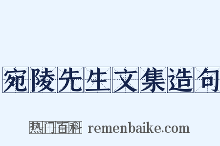 宛陵先生文集造句是什么意思的图片